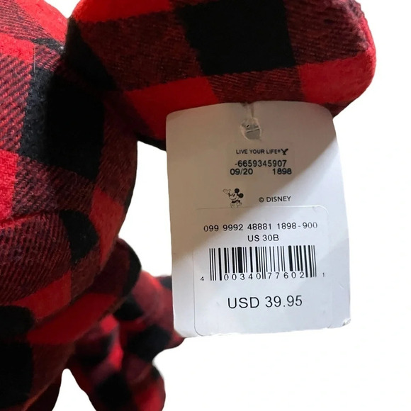 Disney Mickey Mouse X AE American Eagle Special Edition 12” Plush Doll Red Plaid - Picture 7 of 10